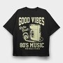 Retro Cassette Beats, Tricou Oversize Barbati (Unisex)
