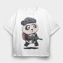 Panda Soldier, Tricou Oversize Barbati (Unisex)