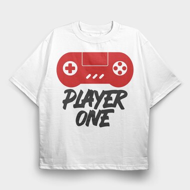 Player One Gamepad, Tricou Oversize Barbati (Unisex)