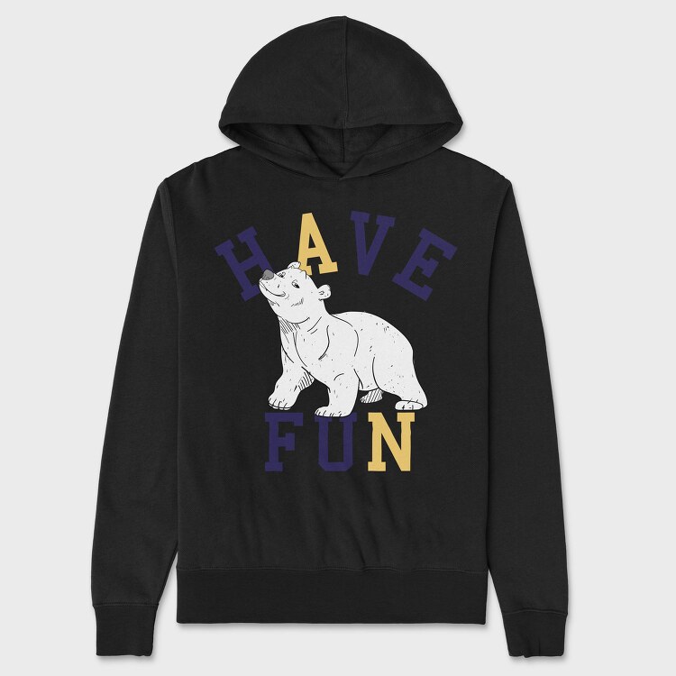 Polar Bear Have Fun, Hanorac Oversize Barbati (Unisex)