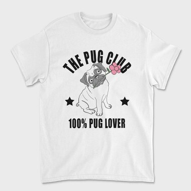 Pug Flower Club, Tricou Barbati (Unisex)