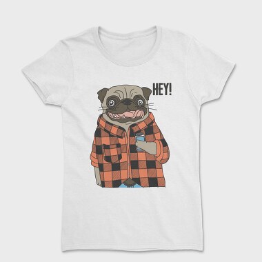 Pug Hey Plaid, Tricou Femei