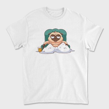 Pug Lounging Drink, Tricou Barbati (Unisex)