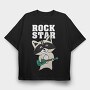 Rockstar Raccoon, Tricou Oversize Barbati (Unisex)