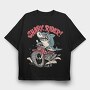 Shark Rider Tee, Tricou Oversize Barbati (Unisex)