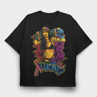 Skate Girl Tattoo, Tricou Oversize Barbati (Unisex)