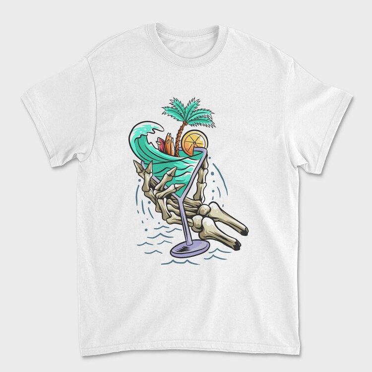 Skeleton Cocktail Paradise, Tricou Barbati (Unisex)