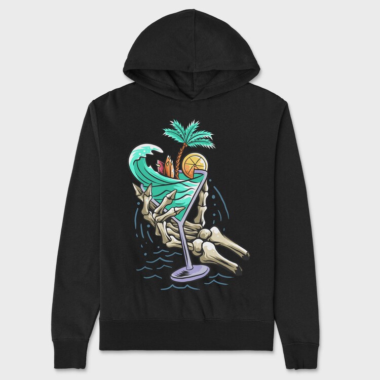 Skeleton Cocktail Paradise, Hanorac Oversize Barbati (Unisex)