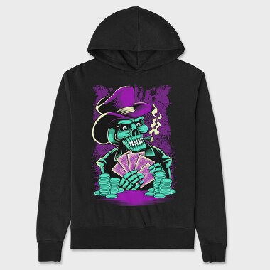 Skeleton Gambler, Hanorac Oversize Barbati (Unisex)