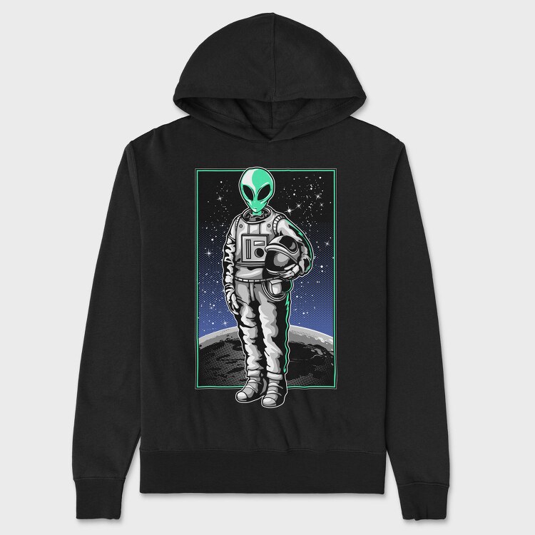 Space Alien Astronaut, Hanorac Oversize Barbati (Unisex)