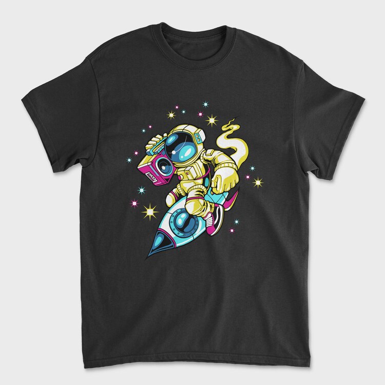 Space Boombox Astronaut, Tricou Barbati (Unisex)