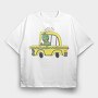 Taxi Dinosaur Ride, Tricou Oversize Barbati (Unisex)