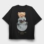 Teddy Moon Space, Tricou Oversize Barbati (Unisex)