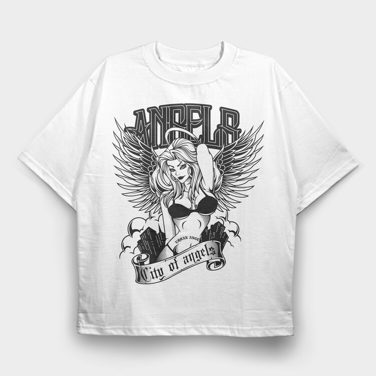 Urban Angel City, Tricou Oversize Barbati (Unisex)