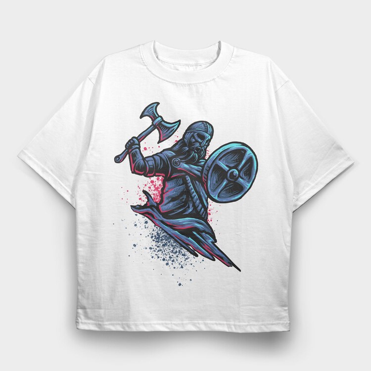 Viking Warrior Strike, Tricou Oversize Barbati (Unisex)