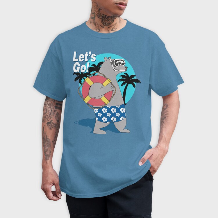 Lets Go Snorkel Bear, Tricou Barbati (Unisex)