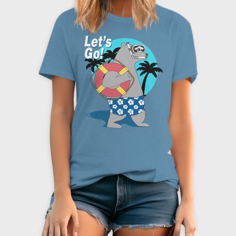 Lets Go Snorkel Bear, Tricou Barbati (Unisex)