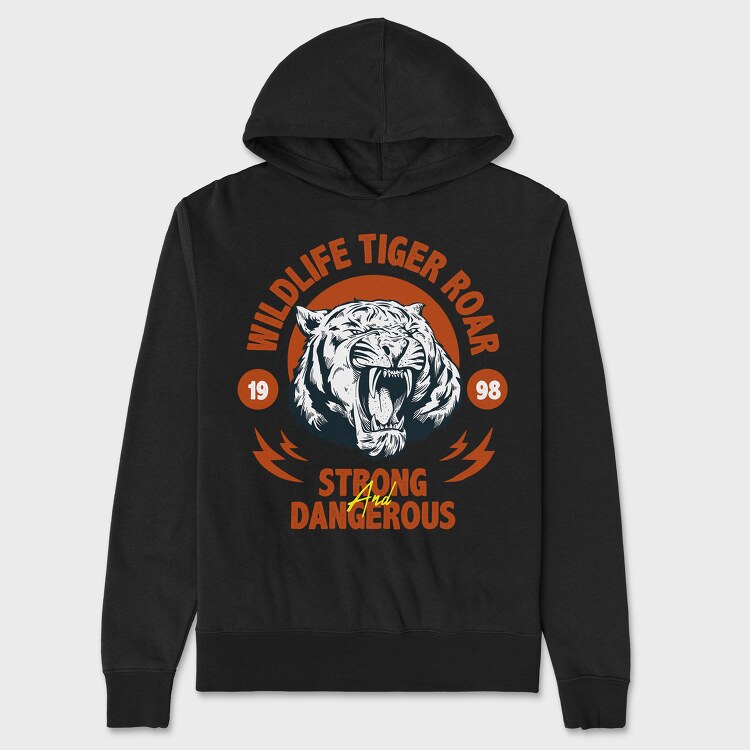 Wildlife Tiger Roar, Hanorac Oversize Barbati (Unisex)