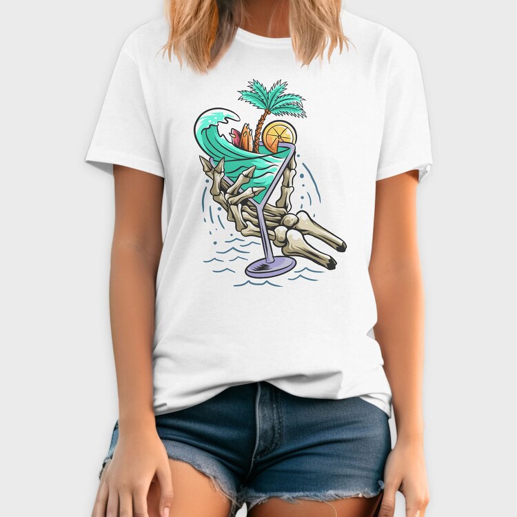 Skeleton Cocktail Paradise, Tricou Barbati (Unisex)