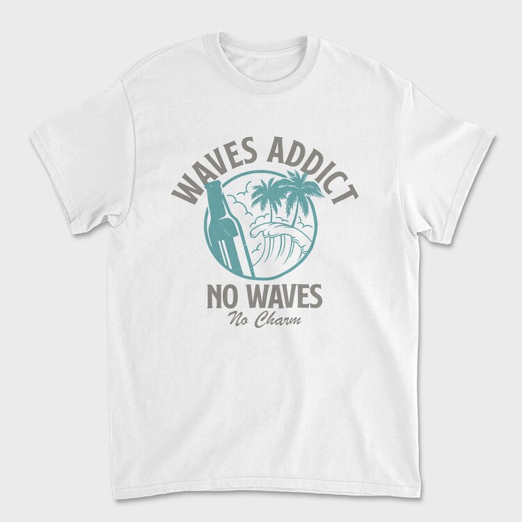 Waves Addict, Tricou Barbati (Unisex)