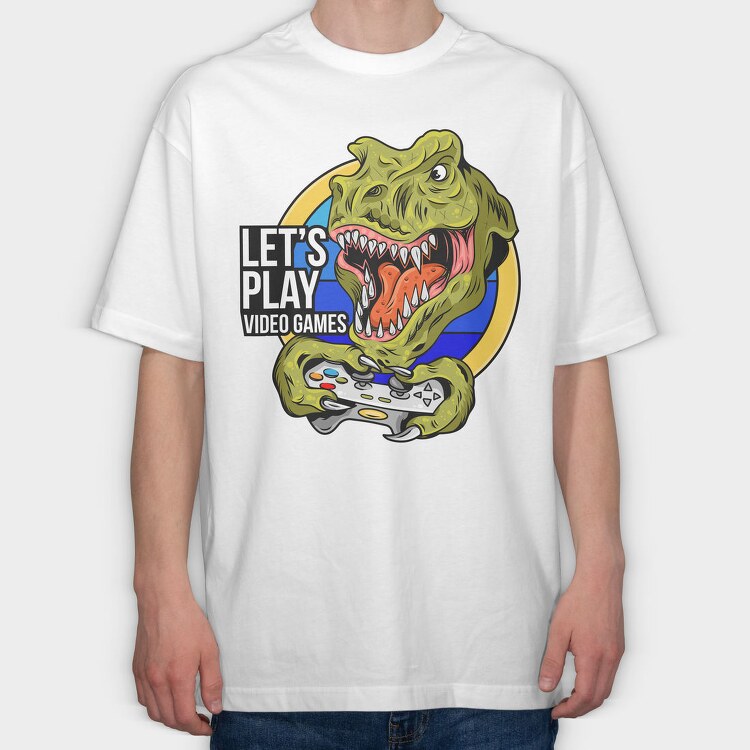 Lets Play Dinosaur, Tricou Oversize Barbati (Unisex)