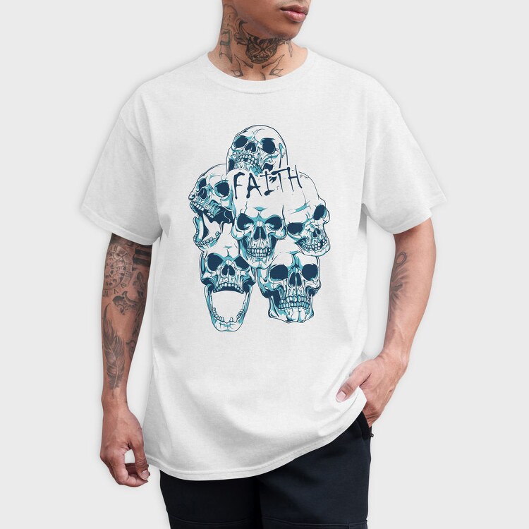Skull Faith, Tricou Barbati (Unisex)