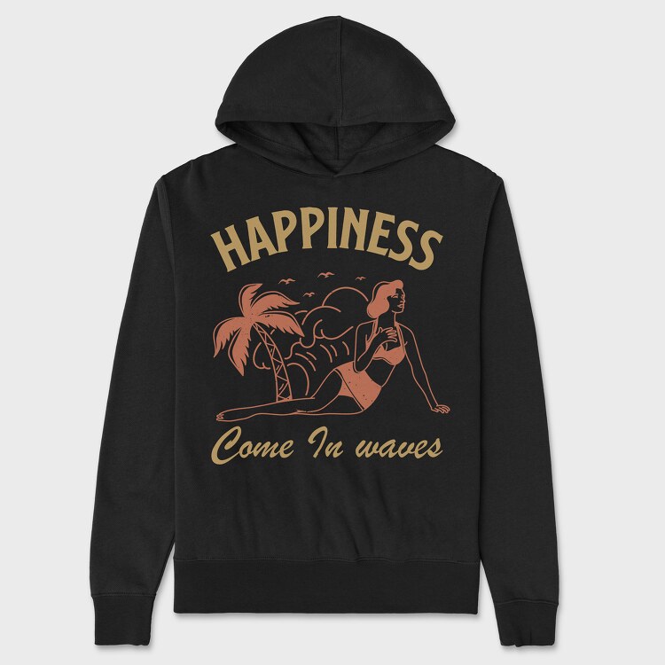 Happiness Come in Waves, Hanorac Oversize Barbati (Unisex)