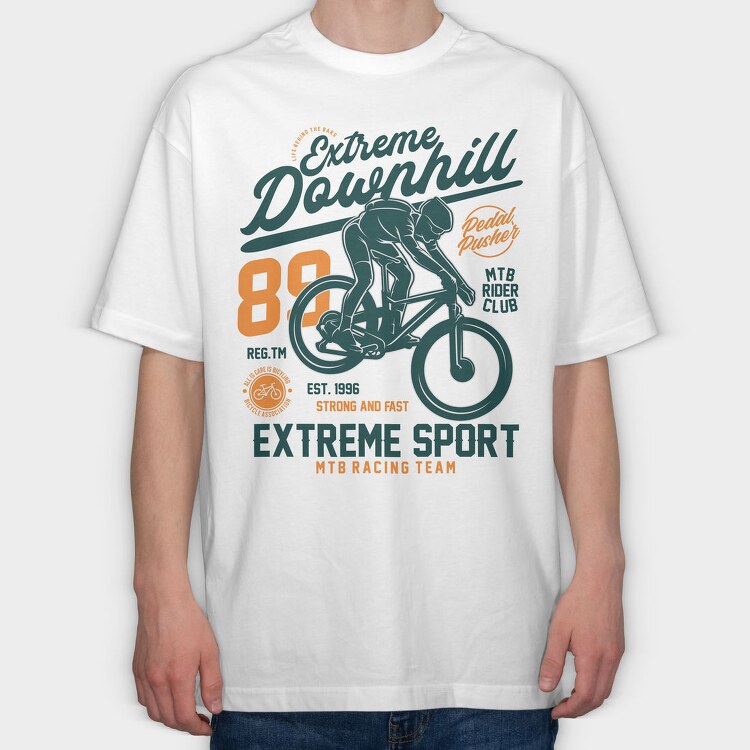 Extreme Downhill Racer, Tricou Oversize Barbati (Unisex)