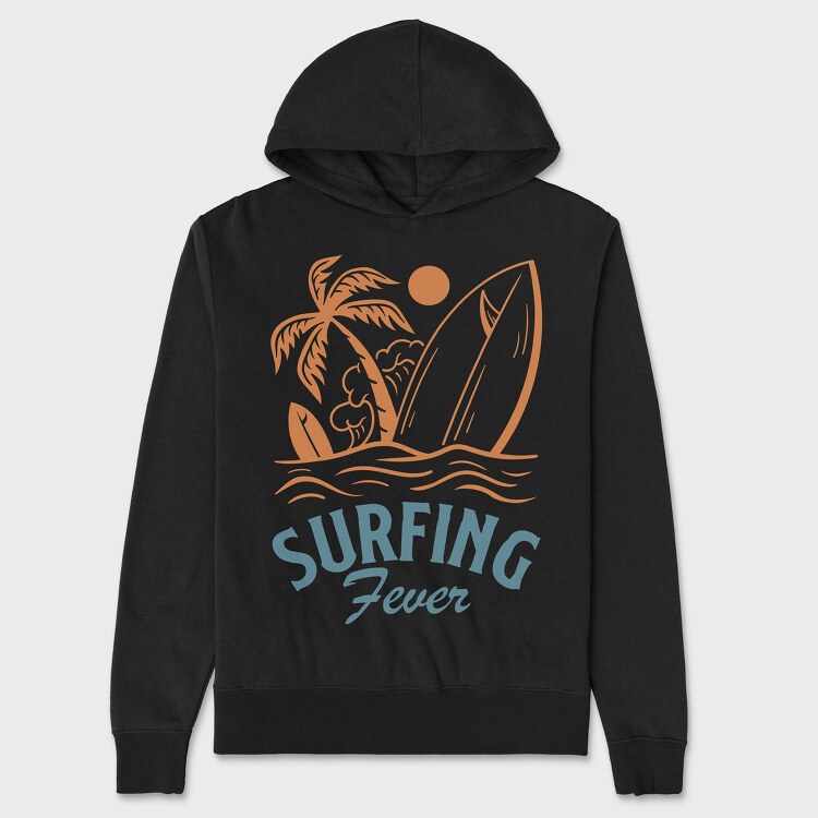 Surfing Fever, Hanorac Oversize Barbati (Unisex)