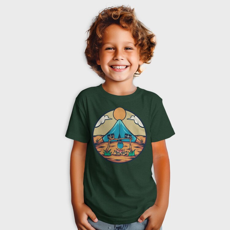 Camping Illustration, Tricou Copii