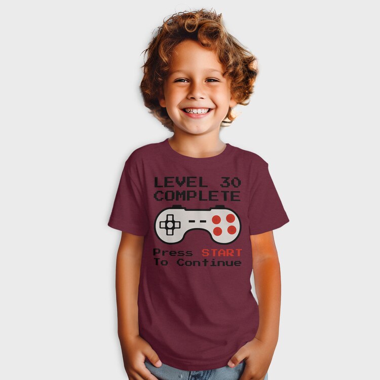 Retro Gamepad Lvl 30 Complete, Tricou Copii