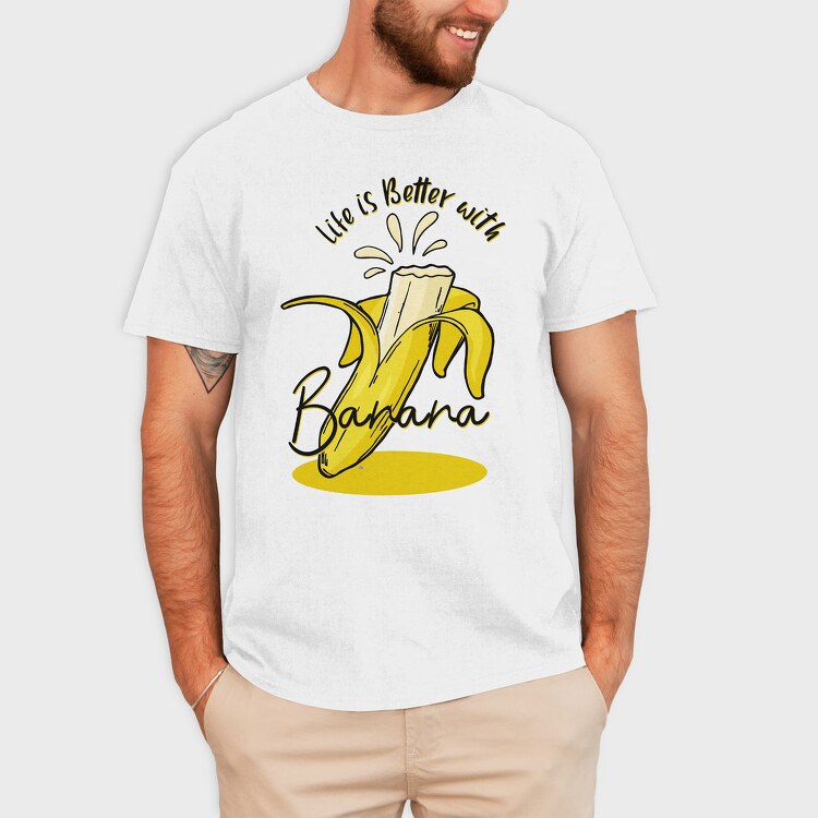Life Is Better Banana, Tricou Barbati (Unisex)