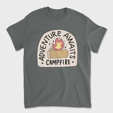 Adventure Awaits Campfire, Tricou Barbati (Unisex)