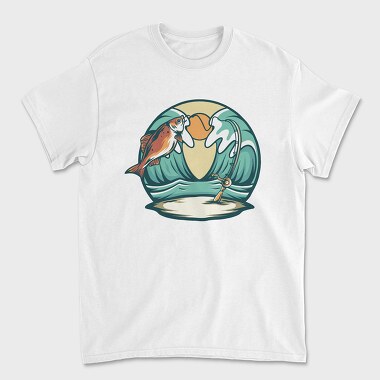 Tricou Barbati (Unisex), Bass Fishing Illustration 1