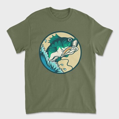 Tricou Barbati (Unisex), Bass Fishing Illustration 2