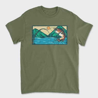 Tricou Barbati (Unisex), Bass Fishing Illustration 5