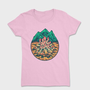 Campfire Outdoors Illustration, Tricou Femei