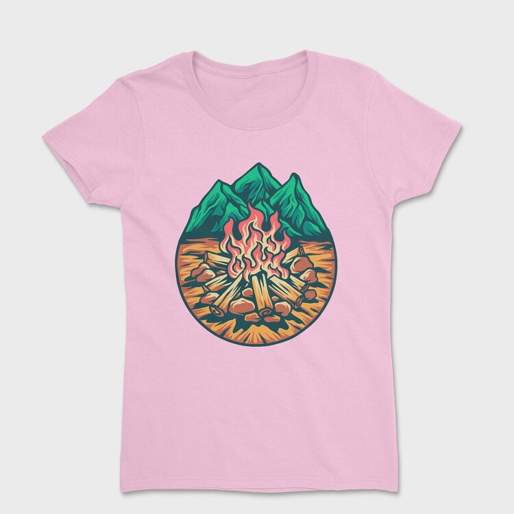 Campfire Outdoors Illustration, Tricou Femei