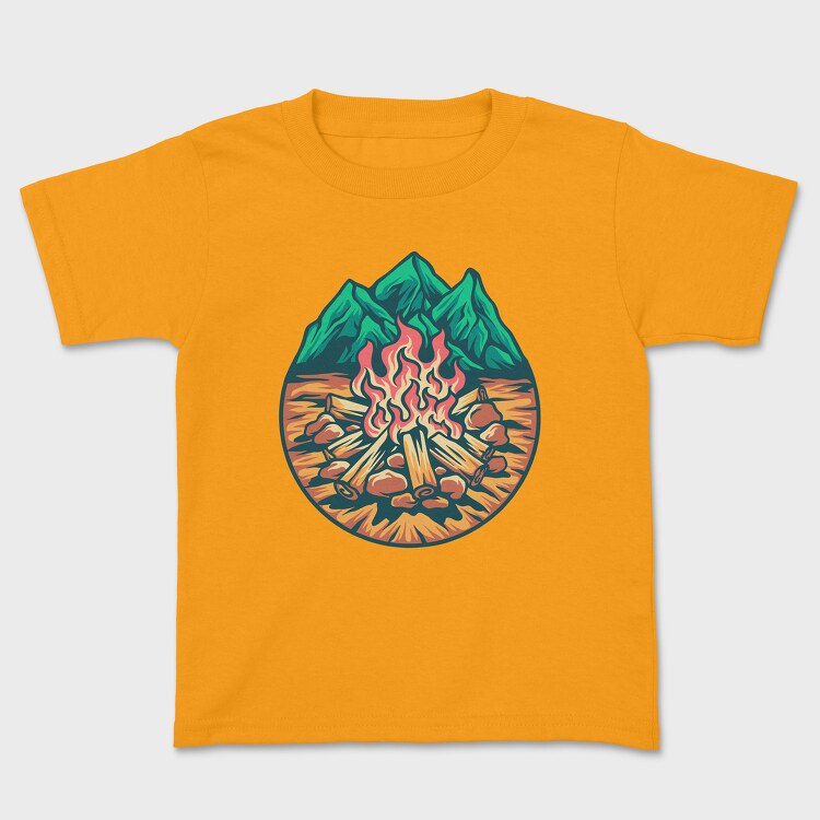 Campfire Outdoors Illustration, Tricou Copii