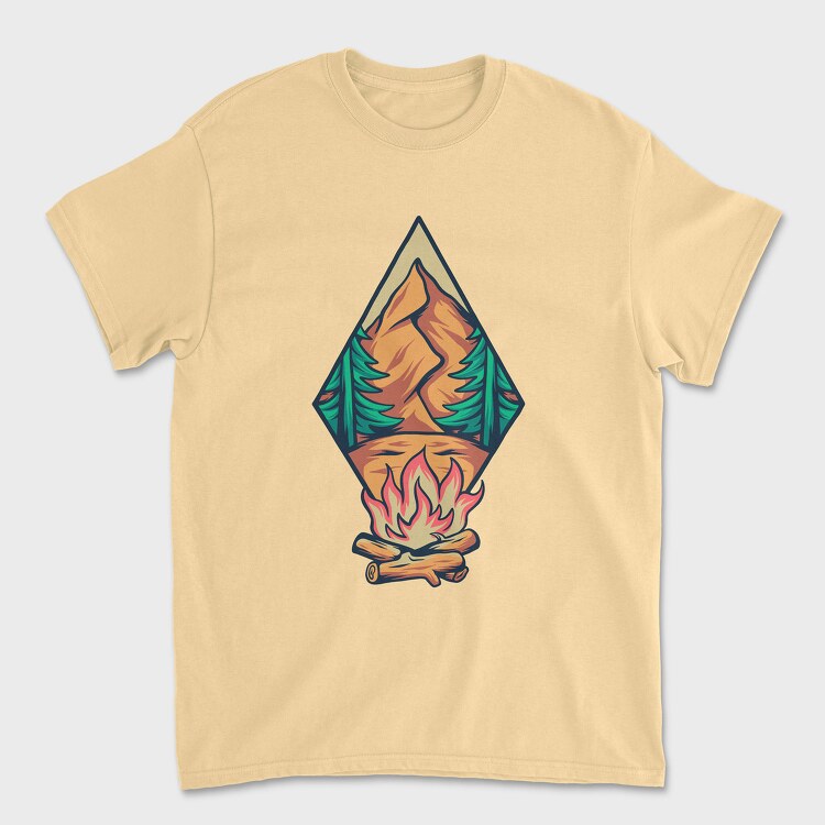 Camping Illustration 1, Tricou Barbati (Unisex)