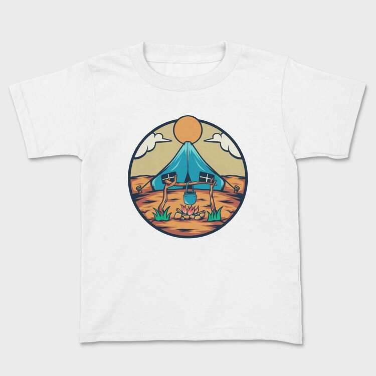 Camping Illustration, Tricou Copii