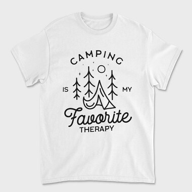 Camping Is My Favorite Therapy, Tricou Barbati (Unisex)