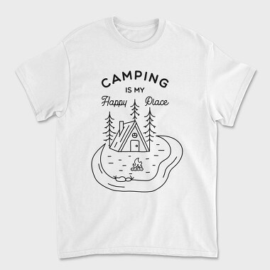 Camping Is My Happy Place, Tricou Barbati (Unisex)