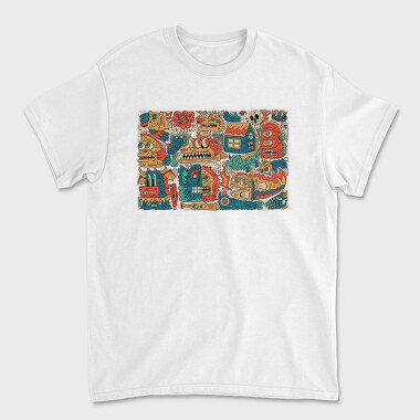 Colorful Monsters Collage, Tricou Barbati (Unisex)