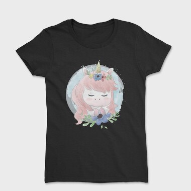 Cute Unicorn Flowers, Tricou Femei