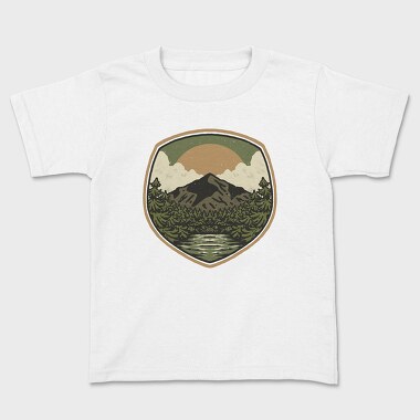 Tricou Copii, Green Vintage Landscape