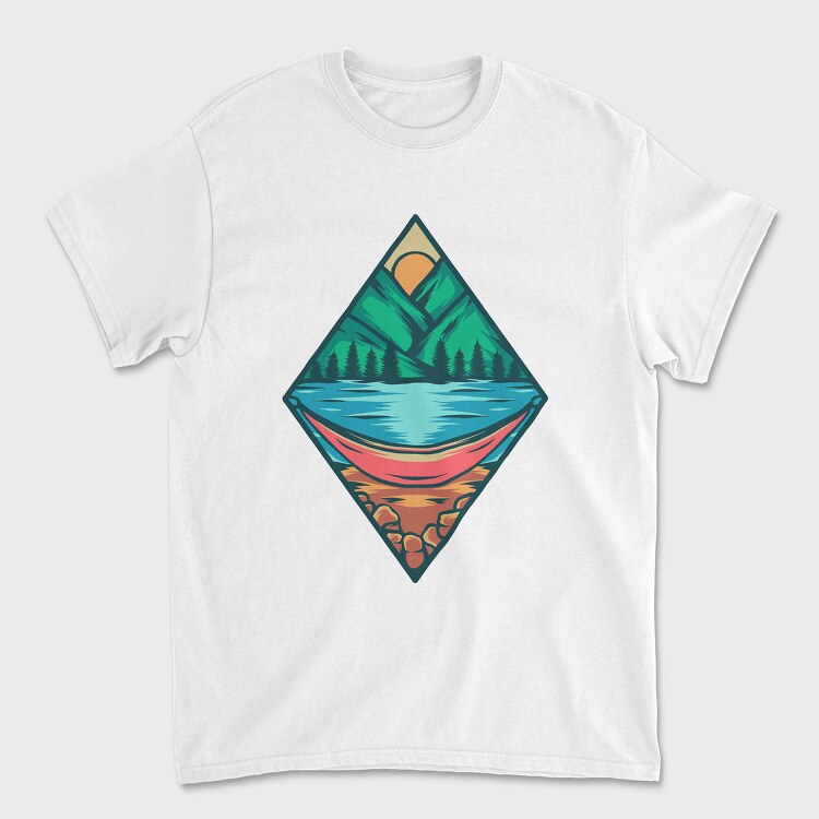 Mountain Camping Illustration 3, Tricou Barbati (Unisex)