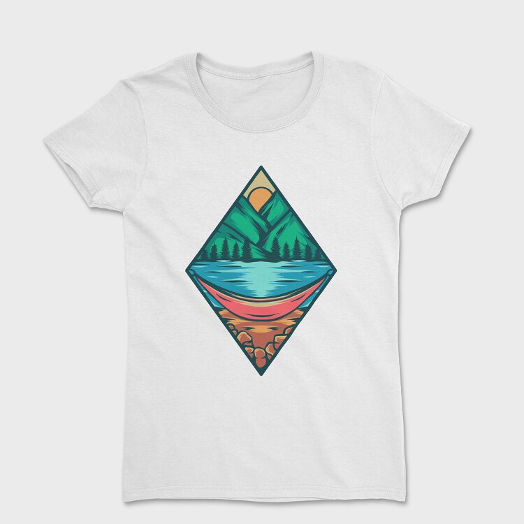 Mountain Camping Illustration 3, Tricou Femei