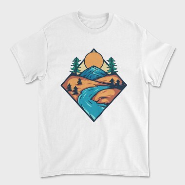 Mountain Illustration 3, Tricou Barbati (Unisex)