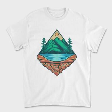 Mountain Illustration 5, Tricou Barbati (Unisex)